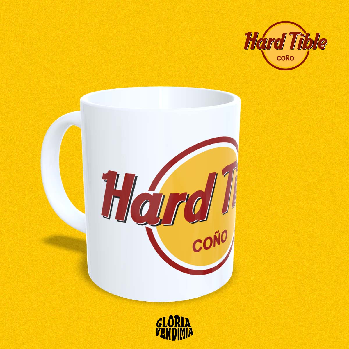Taza blanca 'Hard Tible'