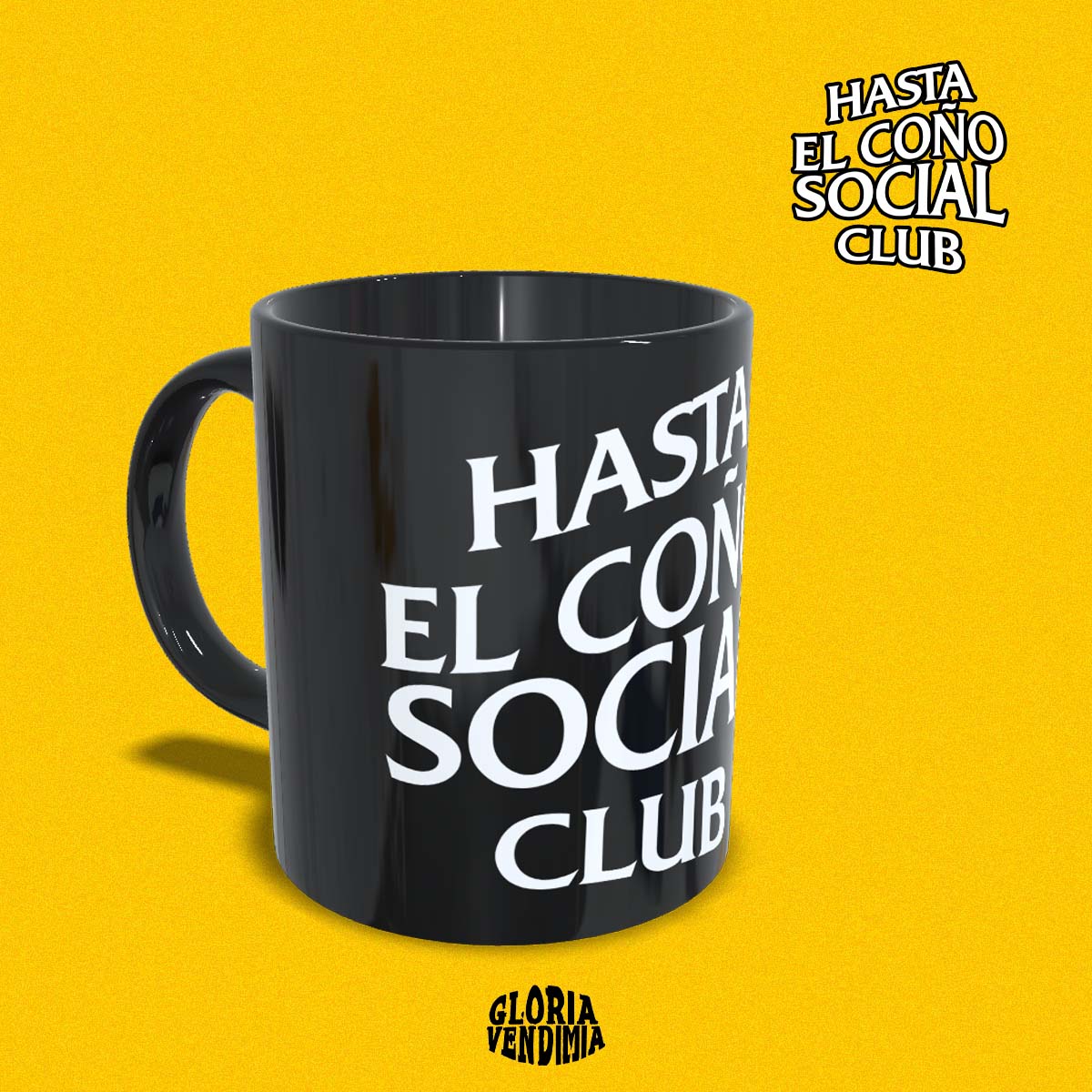 Taza negra 'Hasta el Coño Social Club'
